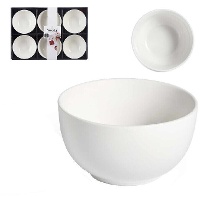 Bol de 10,7 cm redondos de porcelana blanca - 6 unidades
