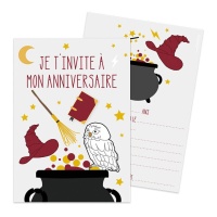 Invitaciones de Mago Harry en francés - 8 unidades