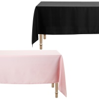 Mantel de 3,00 x 1,80 m de tela negro o rosa - 1 unidad