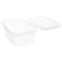Envase de 1,5 L desechable con tapa bisagra - 50 unidades
