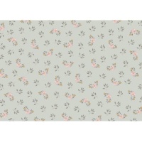 Tela de encuadernar verde menta con flores de 32 x 45 cm - Artis decor
