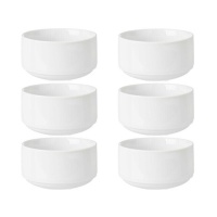 Bol de 10 cm redondo de porcelana apilable - 6 unidades