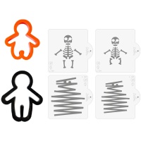 Cortadores y plantilla de esqueletos de Halloween