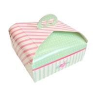 Caja de 31 x 31 x 10 cm para tarta cuadrada con asa