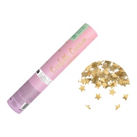 Cañón de confeti de estrellas doradas de 20 cm