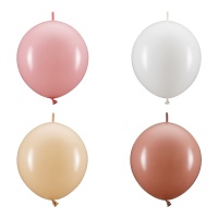 Globos de látex de 33 cm de enlace colores cálidos - 20 unidades