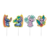 Vela de Stitch de 4,5 cm - 4 unidades