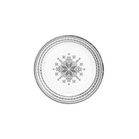 Platos de 18 cm de navidad de bordado plateado - 8 unidades