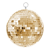 Bola de discoteca efecto espejo dorado champagne de 20 cm
