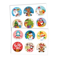 Mini discos de oblea comestible de Navidad de 5,8 cm - 6 unidades