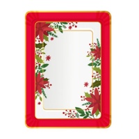 Bandeja de 34 x 25 cm de cartón rectangular de flor de Navidad - 1 unidad
