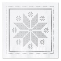Servilletas de 12,5 x 12,5 cm de bordado dorado blancas - 30 unidades