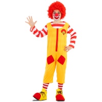 Disfraz de payaso amarillo y rojo burguer para niño