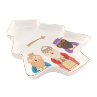 Plato de 27,9 x 22,8 de cerámica de Reyes Magos abeto