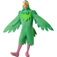 Disfraz de guacamayo verde para adulto