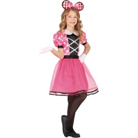 Disfraz de ratoncita rosa clásica para niña