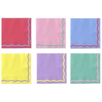 Servilletas de colores con borde de 16,5 cm 20 unidades