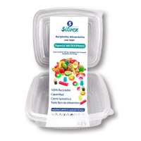 Envase de 0,25 L desechable con tapa bisagra - 5 unidades