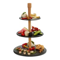 Soporte para aperitivos de pizarra - 3 pisos