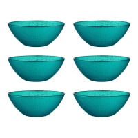 Bol de 15 cm de vidrio turquesa - 6 unidades