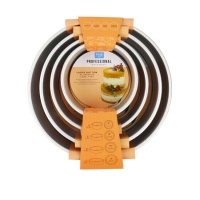 Moldes redondos de 15,2 cm, 20,3 cm, 25,4cm y 30,5 cm x altura 7,6 cm - PME - 4 unidades