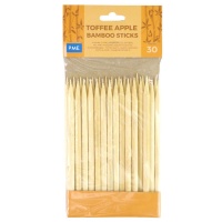 Palitos de 13 cm de bambú para manzanas de caramelo - PME - 30 unidades