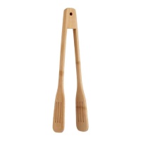Pinzas de cocina de 30 cm de bambú con palas