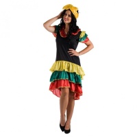 Disfraz de rumbero tricolor para mujer