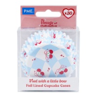 Cápsulas para cupcakes Cerezas Vintage - 30 unidades