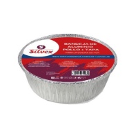 Envase de 21 x 5,7 cm desechable redondo con tapa - 2 unidades