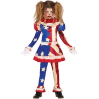 Disfraz de payaso americano asesino para niña