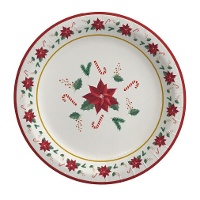 Platos de 23 cm de flor Navidad Poinsettia - 6 unidades