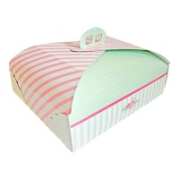 Caja de 35 x 27 x 10 cm para tarta rectangular con asa