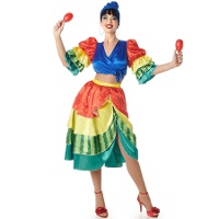 Disfraz de rumbero multicolor para mujer