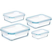 Tuppers de varios tamaños de borosilicato - 4 unidades