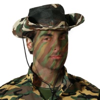 Sombrero de camuflaje militar con cordón