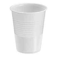 Vasos de 200 ml de plástico blanco - 15 unidades