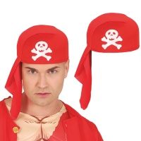Gorro pirata en forma de pañuelo rojo