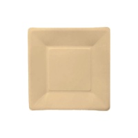 Platos de 20 cm de fibra de bambú cuadrados - 10 unidades