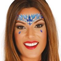Joyas adhesivas faciales de lágrimas azules
