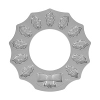 Molde para galletas de corona de navidad de acero de 38 cm - Wilton - 12 cavidades