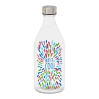 Botella de 1 L Water is cool con tapón de acero