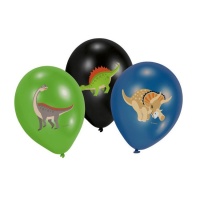 Globos de látex de Dinosaurios Prehistóricos de 27,5 cm - Amscan - 6 unidades