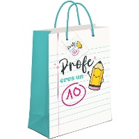 Bolsa regalo de 23 x 18 x 10 cm Profe eres un 10