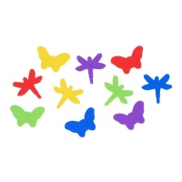 Mariposas y libélulas de goma eva - Innspiro - 100 unidades