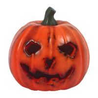 Calabaza mini con sonrisa siniestra con luz de 13 cm