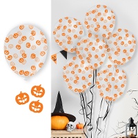 Globos de látex con confetti de calabaza - 10 unidades