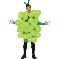 Disfraz de uva verde con globos para adulto