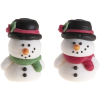 Figuras de azúcar de muñeco de nieve 3D - Dekora - 48 unidades