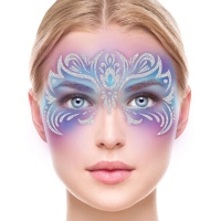Joyas adhesivas faciales de fantasía de purpurina